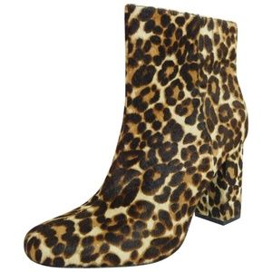 NEW Charles David Leopard Calf Hair Ankle Boot